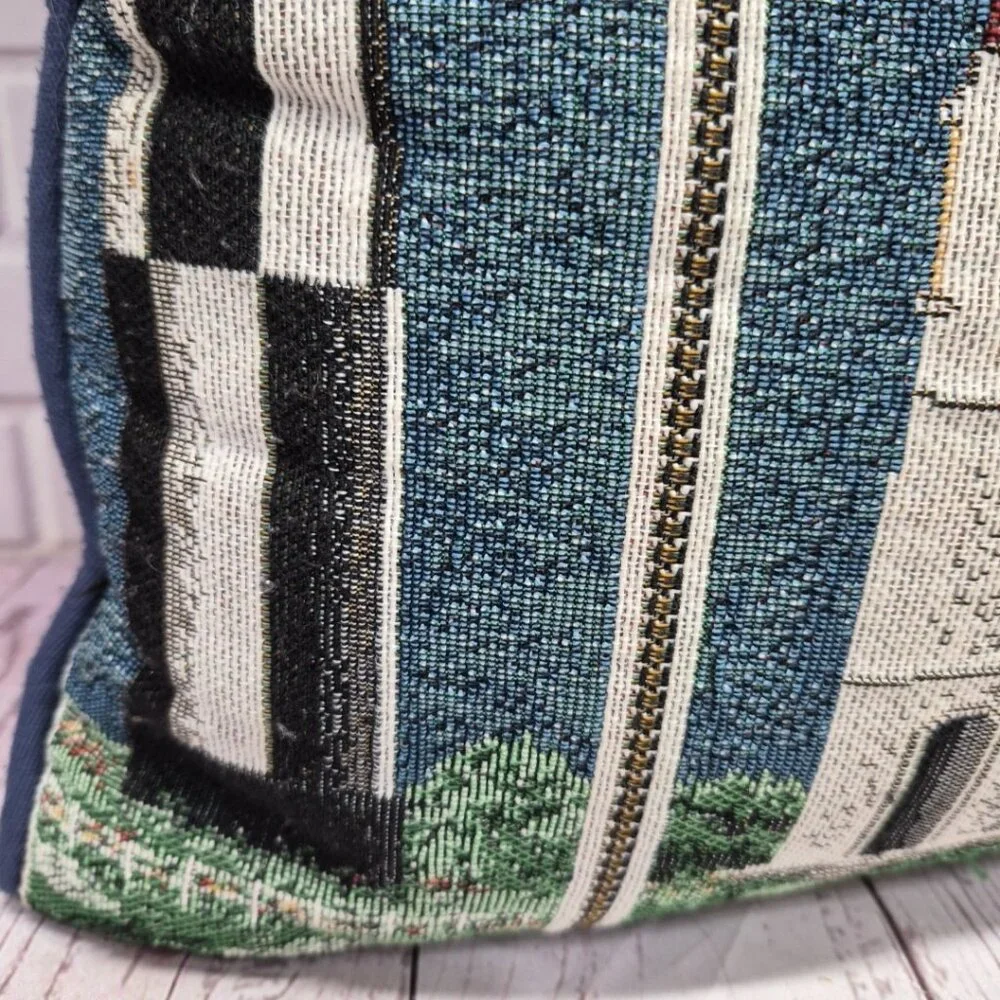 2pc Riverdale Tapestry Lighthouse Throw Pillow Beach House‎ Boat Nautical Decor